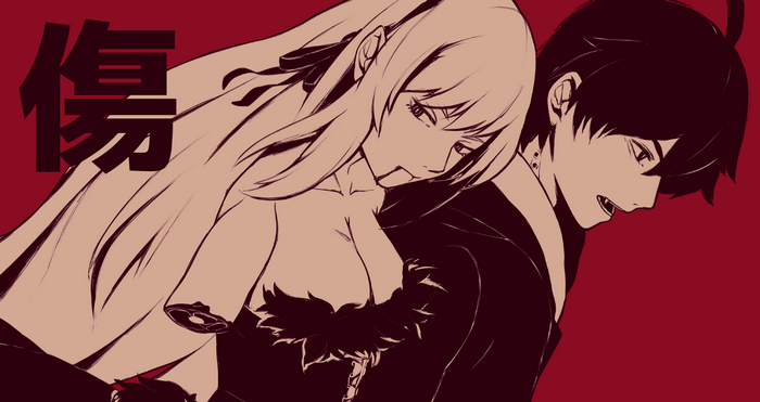 Oshino Shinobu and Araragi Koyomi from Monogatari Series