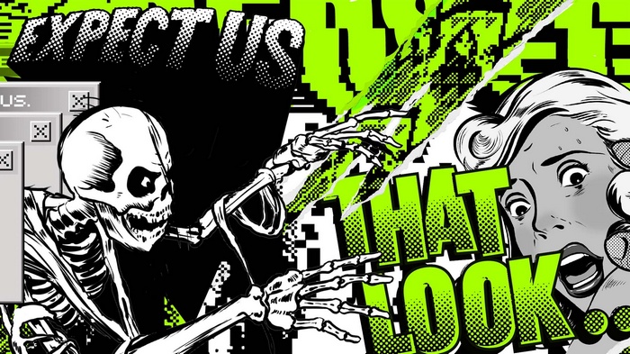 Watch Dogs DEDSEC skeleton and scared woman