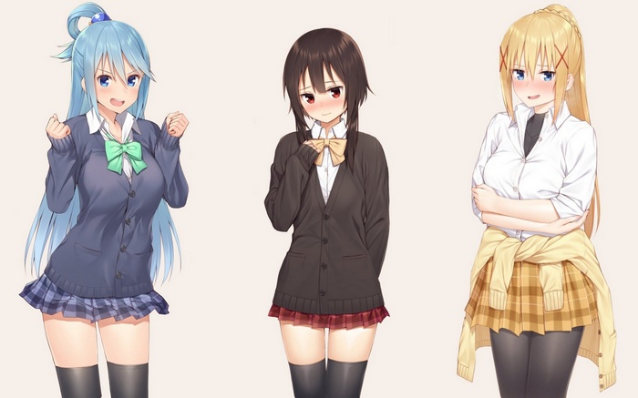 Darkness (KonoSuba), Kono Subarashii Sekai ni Shukufuku wo!, Aqua (KonoSuba), Megumin