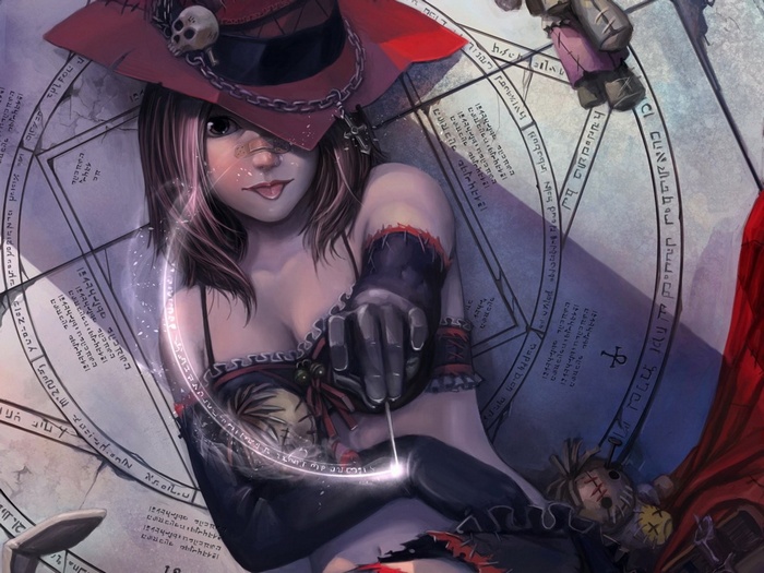 Witch with magical circle