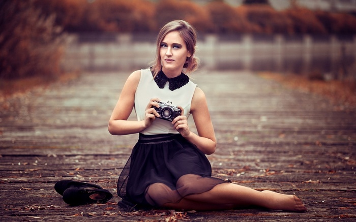 500px, barefoot, model, sitting, women outdoors, Lods Franck, fall, camera, women