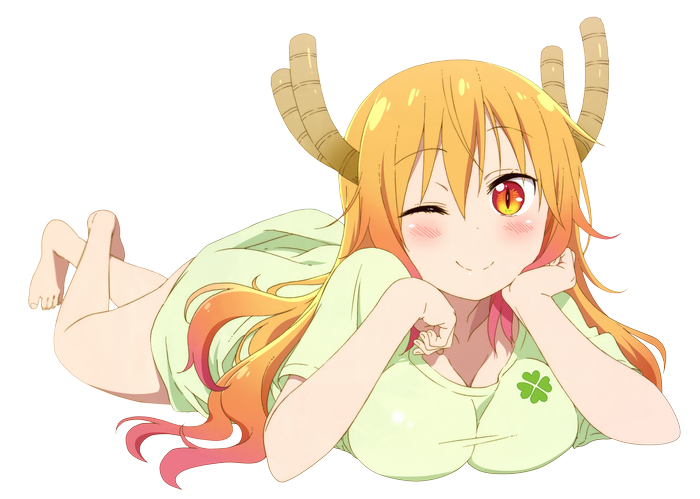 Tohru from Kobayashi-san Chi no Maid Dragon lying down