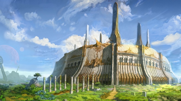 The Elder Scrolls IV: Oblivion landscape with ancient ruins