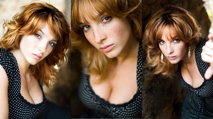 Collage of Vica Kerekes, a redhead actress