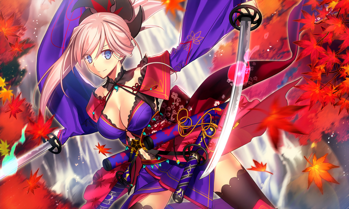 Miyamoto Musashi from Fate/Grand Order with swords
