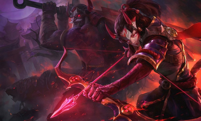 Blood Moon Ashe and Tryndamere from League of Legends