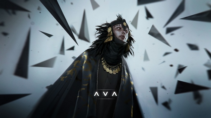 Fantasy art of a person in ornate attire