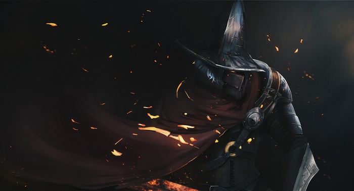 Dark Souls III fantasy art with magic and armor