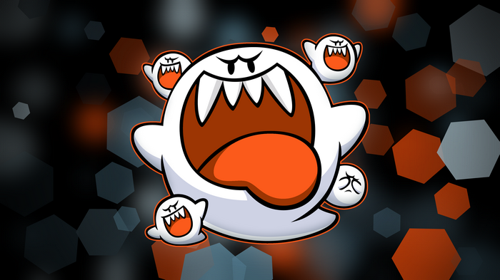 Boo from Super Mario with smaller Boos