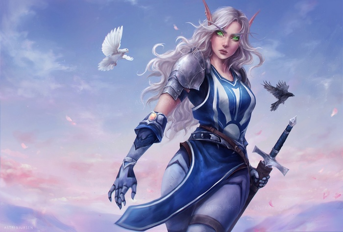 Female warrior from World of Warcraft with sword
