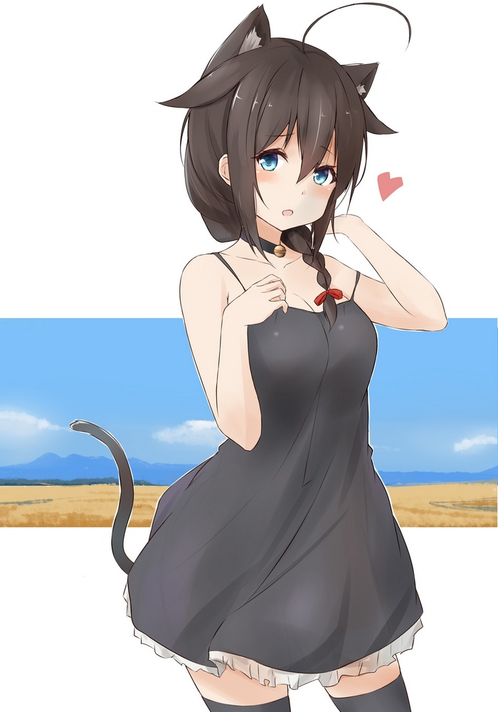 Shigure from Kantai Collection with cat ears