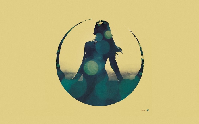 Silhouette of a woman in a circle
