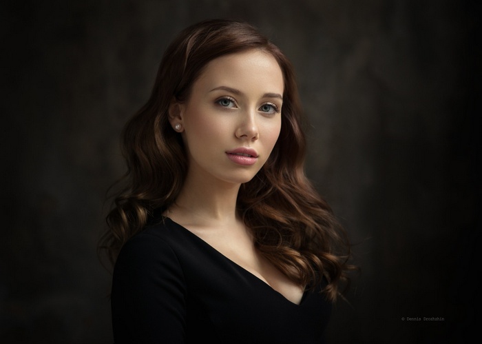 Portrait of a young woman with brown hair