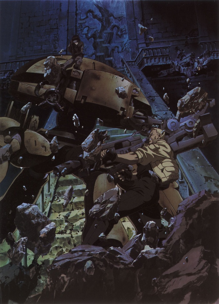 Spider-tank battle with Batou and Kusanagi from Ghost in the Shell