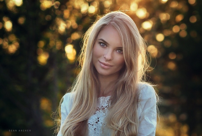 wavy hair, model, blue eyes, Victoria Pichkurova, face, Sean Archer ...