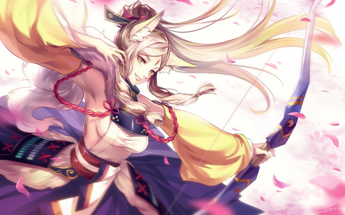 Archer with animal ears and bow