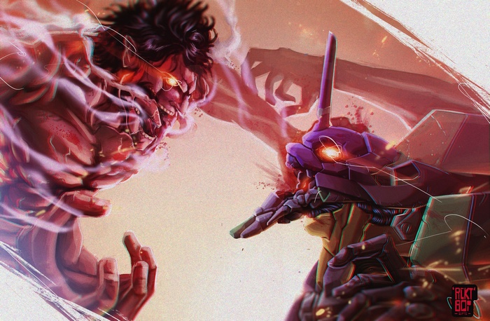 Shingeki no Kyojin, Eren Jeager, Neon Genesis Evangelion, EVA Unit 01
