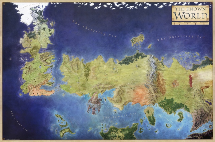The Known World map from Game of Thrones