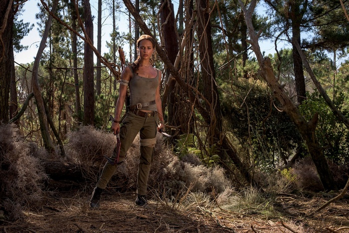 Lara Croft from Tomb Raider in a forest