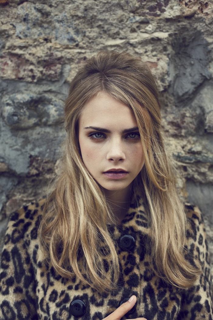 Cara Delevingne in leopard print coat
