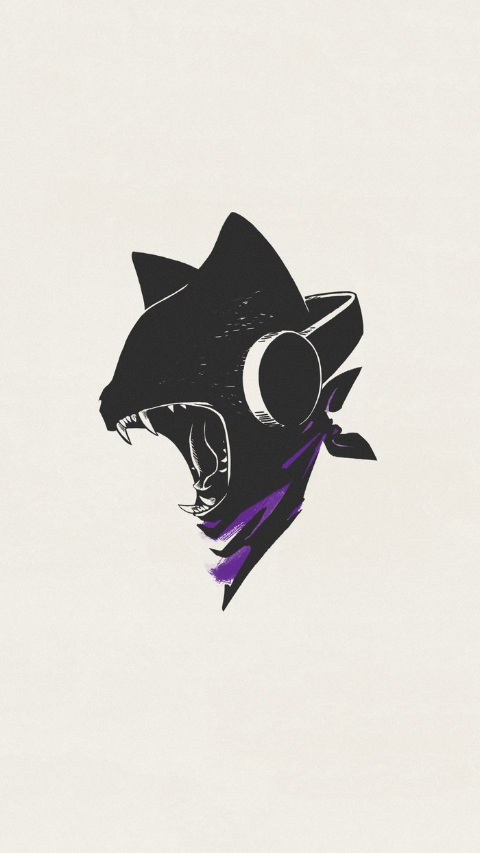 Monstercat stylized black cat head with purple accents