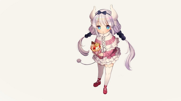 Kanna Kamui from Miss Kobayashi's Dragon Maid holding a crepe