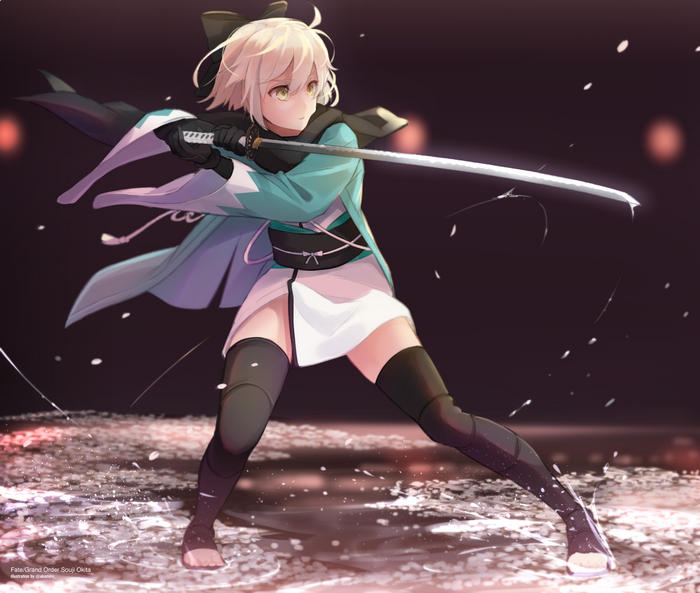 Cherry Blossom Fate Series Anime Katana Saber Anime Girls Fategrand Order Sakura Saber