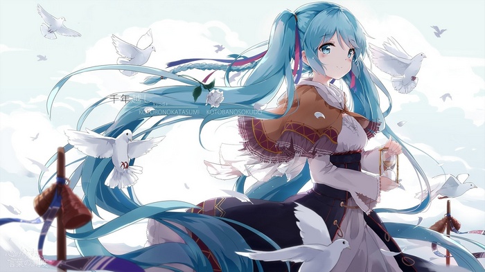 Hatsune Miku with Doves