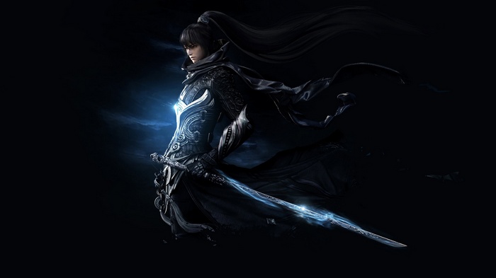 Warrior with glowing sword in Revelation Online