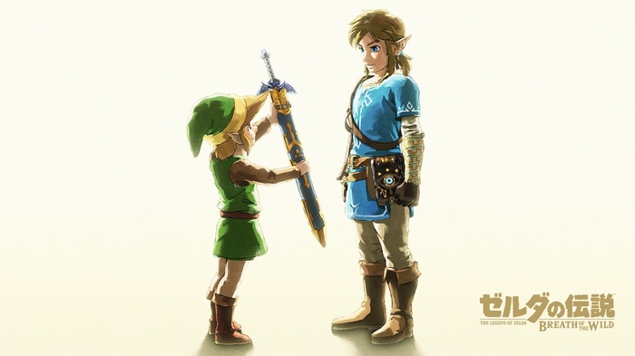 Link from The Legend of Zelda: Breath of the Wild with Master Sword