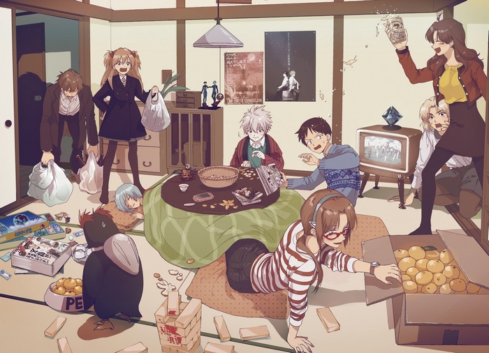Makinami Mari, Pen², Kaworu Nagisa, Katsuragi Misato, Ikari Shinji, Ayanami Rei, Neon Genesis Evangelion, Asuka Langley Soryu