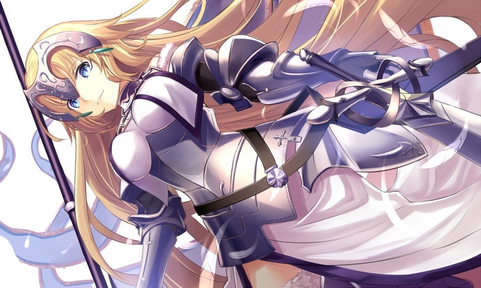 Jeanne d'Arc from Fate/Grand Order with blonde hair and armor