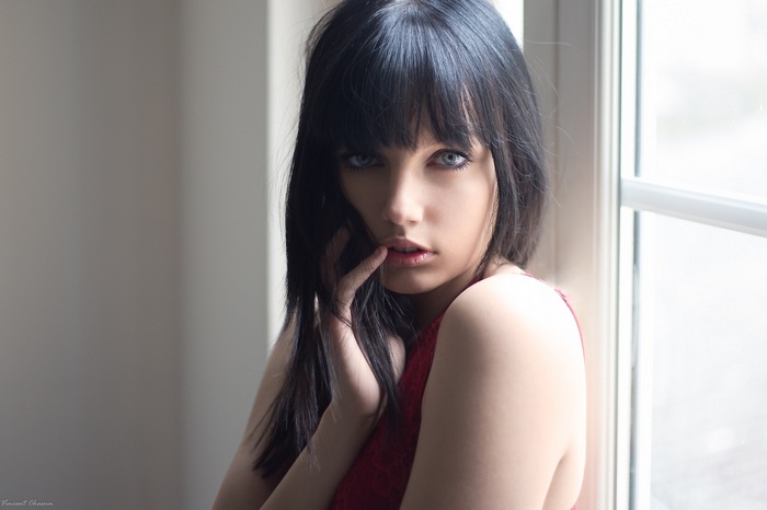 Portrait of a woman with dark hair