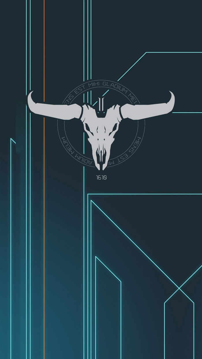 Halo 5: Guardians logo with bull skull and Latin text