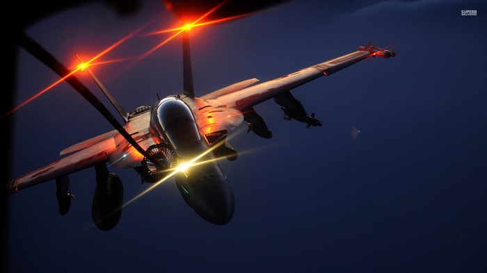 McDonnell Douglas FA-18 Hornet during aerial refueling