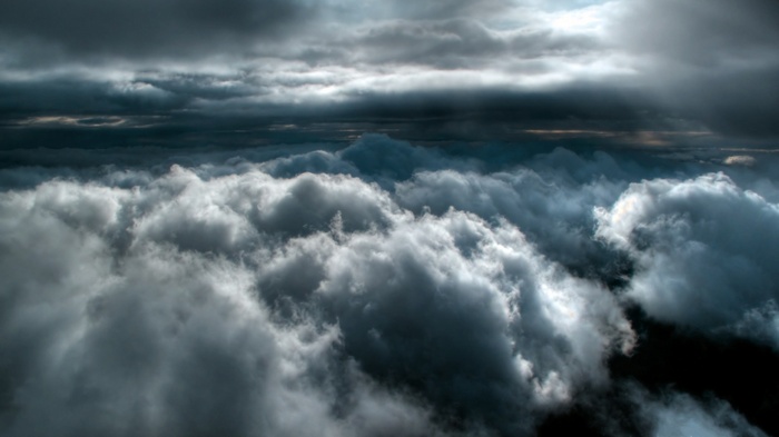 Stormy clouds seen from above