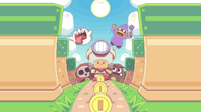Toad from Super Mario with Boo, Shy Guy, Wizrobe, and Goomba