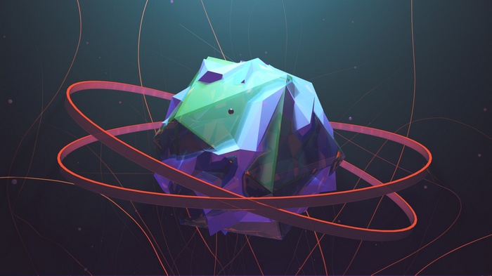 Abstract 3D geometric object with rings