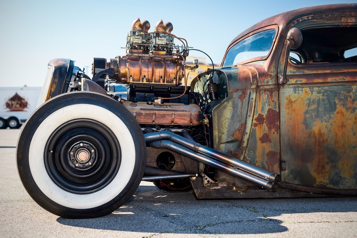 Rusty Hot Rod with Supercharger
