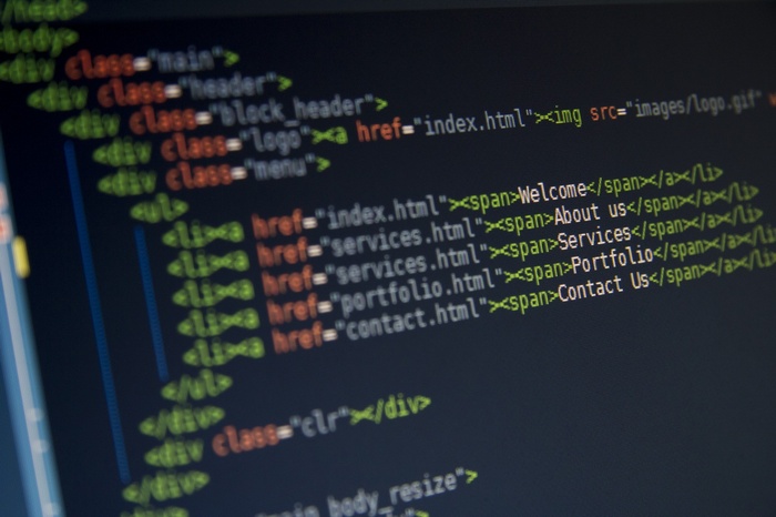 HTML code on a computer screen