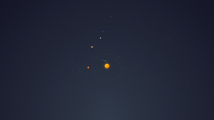 Solar System with planets and stars