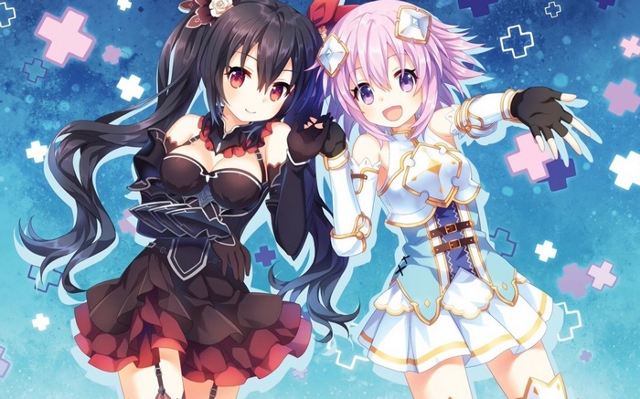 Noire and Nepgear from Hyperdimension Neptunia