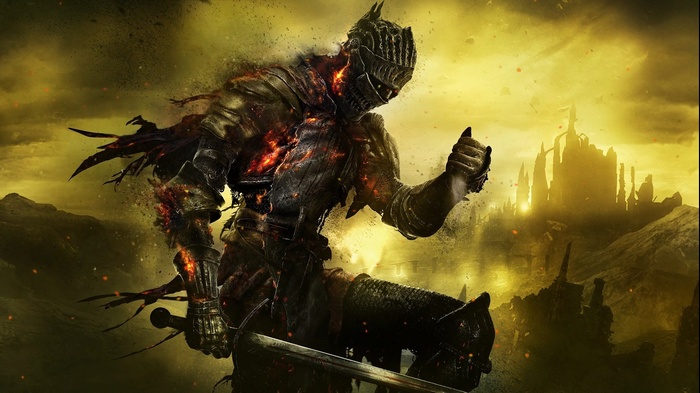 Ashen One from Dark Souls III with castle in background