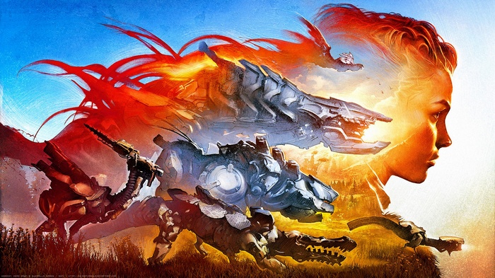 Aloy from Horizon Zero Dawn with Machines