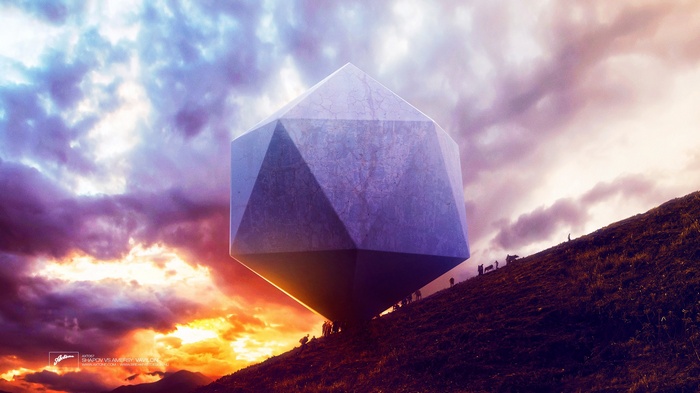 Axtone album cover with geometric shape and people