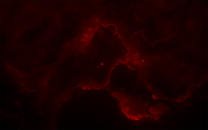 Red nebula in deep space