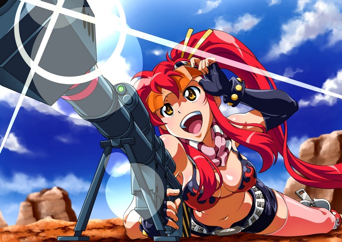 Yoko Littner from Tengen Toppa Gurren Lagann with a sniper rifle