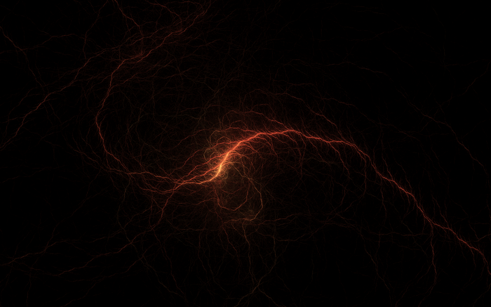 Abstract fractal lightning on black background