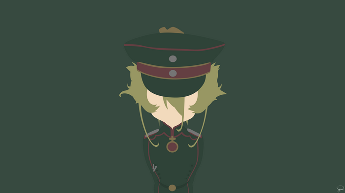 Tanya Degurechaff from Youjo Senki, minimalist illustration