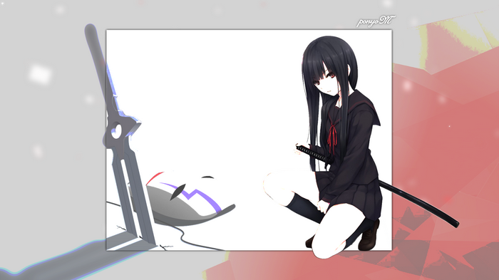 Anime girl with sword and mask